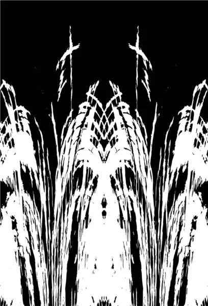 Grunge dikey olarak simetrik siyah beyaz doku. Tek renkli yıpranmış kaplama deseni. 