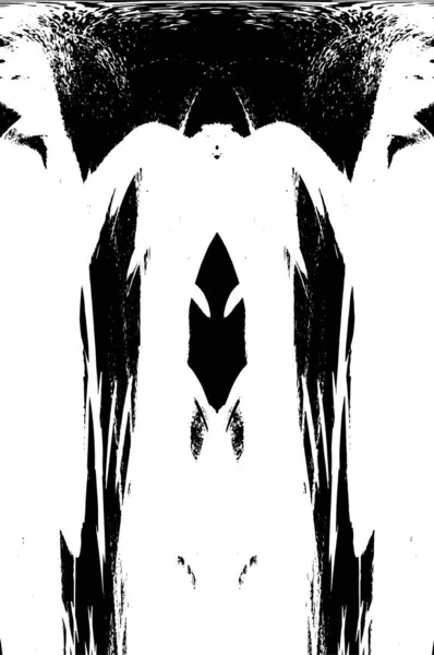 グラウンジ 垂直対称黒と白のテクスチャ モノクロ オーバーレイ パターン — ストックベクタ
