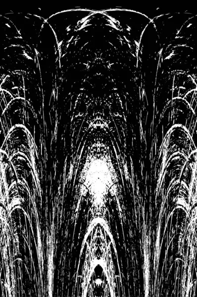 Grunge dikey olarak simetrik siyah beyaz doku. Tek renkli yıpranmış kaplama deseni. 