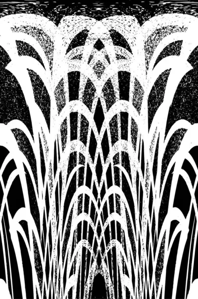 Grunge dikey olarak simetrik siyah beyaz doku. Tek renkli yıpranmış kaplama deseni. 