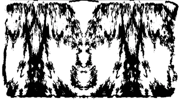 Grunge Textura Preta Branca Verticalmente Simétrica Padrão Sobreposição Resistido Monocromático — Vetor de Stock