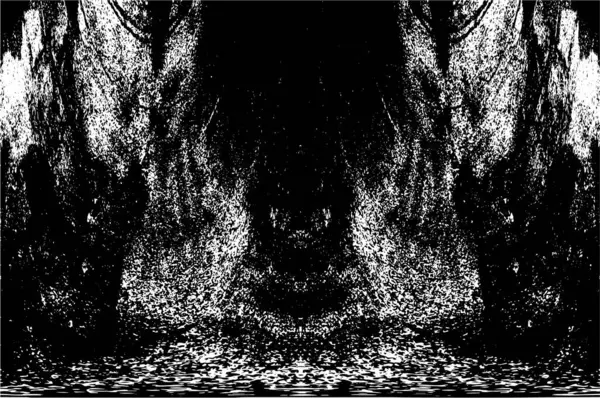 Grunge Siyah ve Beyaz Şehir Vektör Doku Şablonu. Çatlakların, lekelerin, çiplerin, çizgilerin koyu arkaplanı.