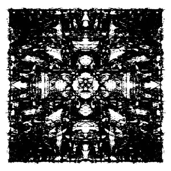 Grunge Siyah ve Beyaz Şehir Vektör Doku Şablonu. Çatlakların, lekelerin, çiplerin, çizgilerin koyu arkaplanı.