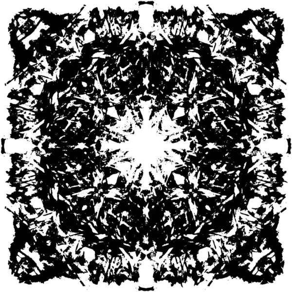 Grunge Siyah ve Beyaz Şehir Vektör Doku Şablonu. Çatlakların, lekelerin, çiplerin, çizgilerin koyu arkaplanı.