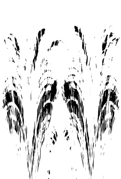 Grunge dikey olarak simetrik siyah beyaz doku. Tek renkli yıpranmış kaplama deseni. 