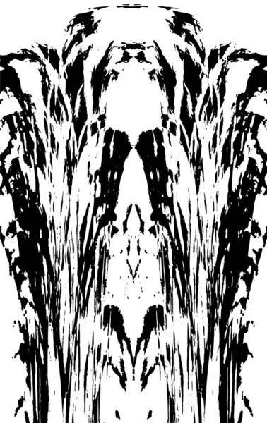 Grunge dikey olarak simetrik siyah beyaz doku. Tek renkli yıpranmış kaplama deseni. 