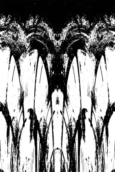 Grunge dikey olarak simetrik siyah beyaz doku. Tek renkli yıpranmış kaplama deseni. 