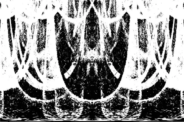 Grunge dikey olarak simetrik siyah beyaz doku. Tek renkli yıpranmış kaplama deseni. 