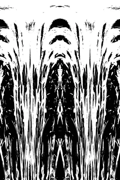 Grunge dikey olarak simetrik siyah beyaz doku. Tek renkli yıpranmış kaplama deseni. 