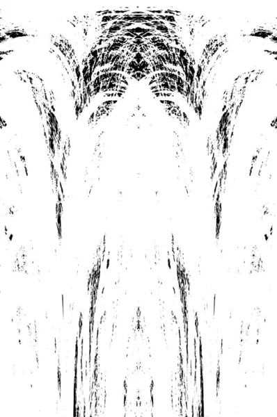 Grunge dikey olarak simetrik siyah beyaz doku. Tek renkli yıpranmış kaplama deseni. 