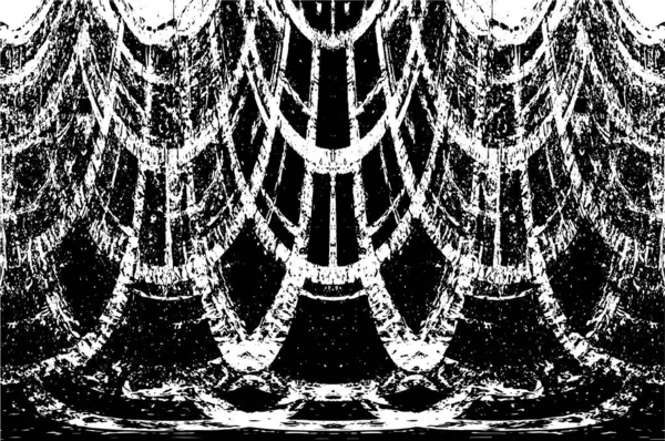 Siyah beyaz dokuda sıkıntılı arkaplan, soyut vektör çizimi