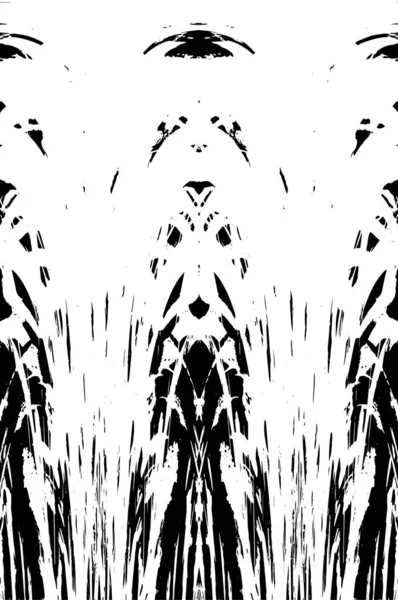 Grunge dikey olarak simetrik siyah beyaz doku. Tek renkli yıpranmış kaplama deseni. 