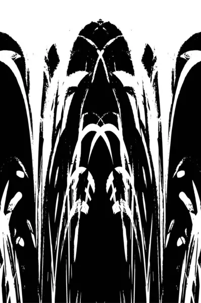 Grunge dikey olarak simetrik siyah beyaz doku. Tek renkli yıpranmış kaplama deseni. 