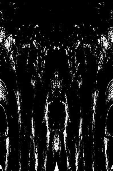 Grunge dikey olarak simetrik siyah beyaz doku. Tek renkli yıpranmış kaplama deseni. 