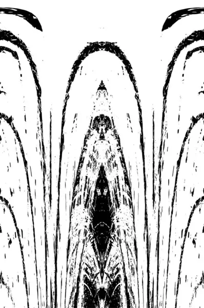 Grunge Verticalmente Simétrica Textura Blanco Negro Monocromo Patrón Superposición Resistido — Archivo Imágenes Vectoriales