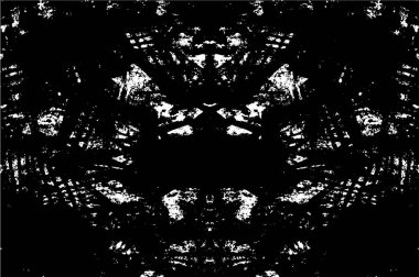 Çizik ve çiziklerle dolu siyah beyaz bir arka plan. Soyut vektör illüstrasyonu. 