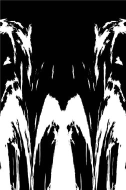 Grunge dikey olarak simetrik siyah beyaz doku. Tek renkli yıpranmış kaplama deseni. 