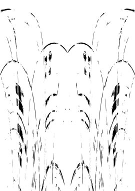 Grunge dikey olarak simetrik siyah beyaz doku. Tek renkli yıpranmış kaplama deseni. 