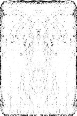 Grunge dikey olarak simetrik siyah beyaz doku. Tek renkli yıpranmış kaplama deseni. 