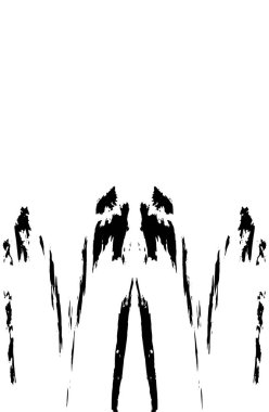 Grunge dikey olarak simetrik siyah beyaz doku. Tek renkli yıpranmış kaplama deseni. 