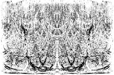 Grunge dikey olarak simetrik siyah beyaz doku. Tek renkli yıpranmış kaplama deseni. 