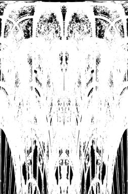 Grunge dikey olarak simetrik siyah beyaz doku. Tek renkli yıpranmış kaplama deseni. 