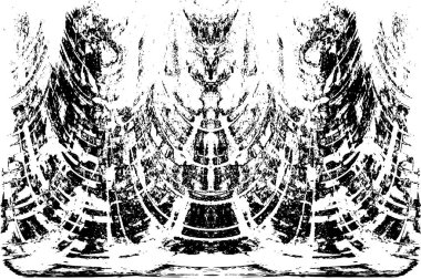 Grunge dikey olarak simetrik siyah beyaz doku. Tek renkli yıpranmış kaplama deseni. 