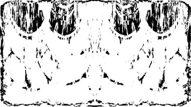 Grunge dikey olarak simetrik siyah beyaz doku. Tek renkli yıpranmış kaplama deseni. 