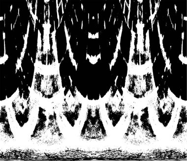 Grunge dikey olarak simetrik siyah beyaz doku. Tek renkli yıpranmış kaplama deseni. 