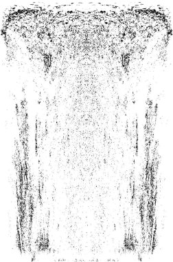 Grunge dikey olarak simetrik siyah beyaz doku. Tek renkli yıpranmış kaplama deseni. 