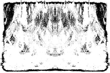 Grunge dikey olarak simetrik siyah beyaz doku. Tek renkli yıpranmış kaplama deseni. 