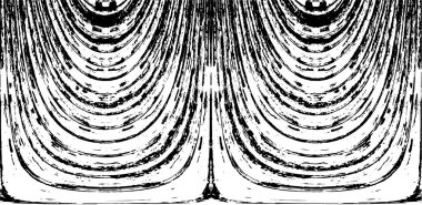 Grunge dikey olarak simetrik siyah beyaz doku. Tek renkli yıpranmış kaplama deseni. 