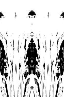 Grunge dikey olarak simetrik siyah beyaz doku. Tek renkli yıpranmış kaplama deseni. 