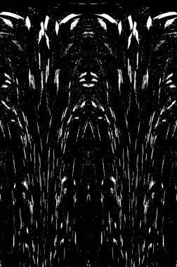 Grunge dikey olarak simetrik siyah beyaz doku. Tek renkli yıpranmış kaplama deseni. 