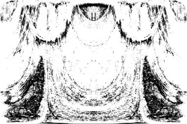 Grunge dikey olarak simetrik siyah beyaz doku. Tek renkli yıpranmış kaplama deseni. 