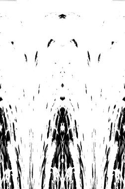 Grunge dikey olarak simetrik siyah beyaz doku. Tek renkli yıpranmış kaplama deseni. 