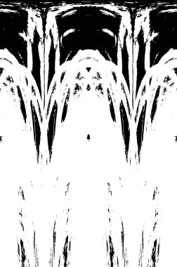 Grunge dikey olarak simetrik siyah beyaz doku. Tek renkli yıpranmış kaplama deseni. 