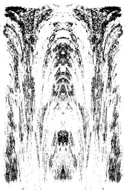 Grunge dikey olarak simetrik siyah beyaz doku. Tek renkli yıpranmış kaplama deseni. 