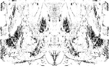 Grunge dikey olarak simetrik siyah beyaz doku. Tek renkli yıpranmış kaplama deseni. 