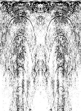 Grunge dikey olarak simetrik siyah beyaz doku. Tek renkli yıpranmış kaplama deseni. 