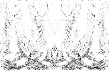 Grunge dikey olarak simetrik siyah beyaz doku. Tek renkli yıpranmış kaplama deseni. 