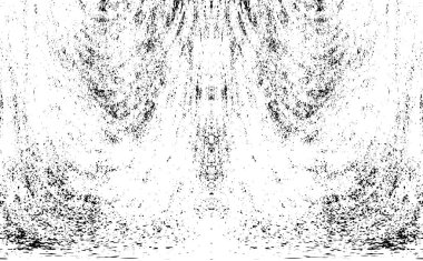 Grunge dikey olarak simetrik siyah beyaz doku. Tek renkli yıpranmış kaplama deseni. 