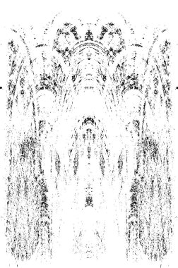 Grunge dikey olarak simetrik siyah beyaz doku. Tek renkli yıpranmış kaplama deseni. 