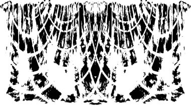 Grunge dikey olarak simetrik siyah beyaz doku. Tek renkli yıpranmış kaplama deseni. 