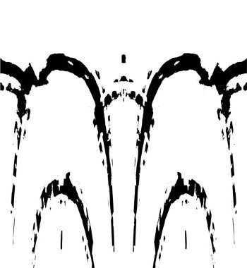 Grunge dikey olarak simetrik siyah beyaz doku. Tek renkli yıpranmış kaplama deseni. 