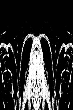 Grunge dikey olarak simetrik siyah beyaz doku. Tek renkli yıpranmış kaplama deseni. 