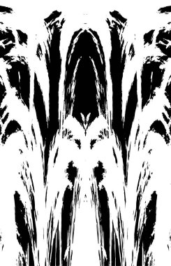 Grunge dikey olarak simetrik siyah beyaz doku. Tek renkli yıpranmış kaplama deseni. 