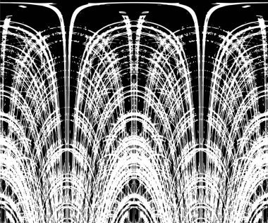 Grunge dikey olarak simetrik siyah beyaz doku. Tek renkli yıpranmış kaplama deseni. 