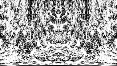 Grunge dikey olarak simetrik siyah beyaz doku. Tek renkli yıpranmış kaplama deseni. 