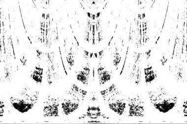 Grunge dikey olarak simetrik siyah beyaz doku. Tek renkli yıpranmış kaplama deseni. 